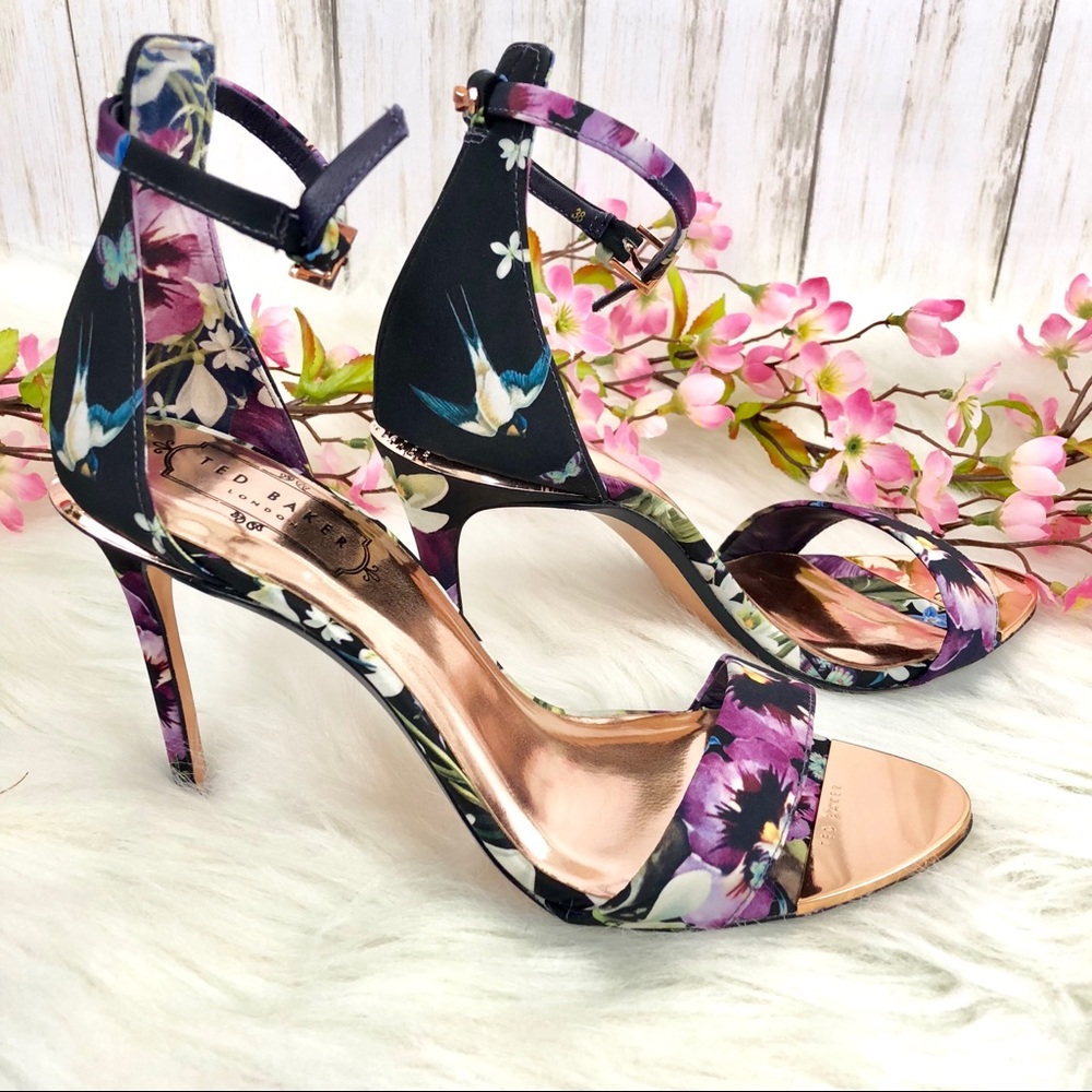 NIB TED BAKER Beautiful Floral Charv Printed Heels